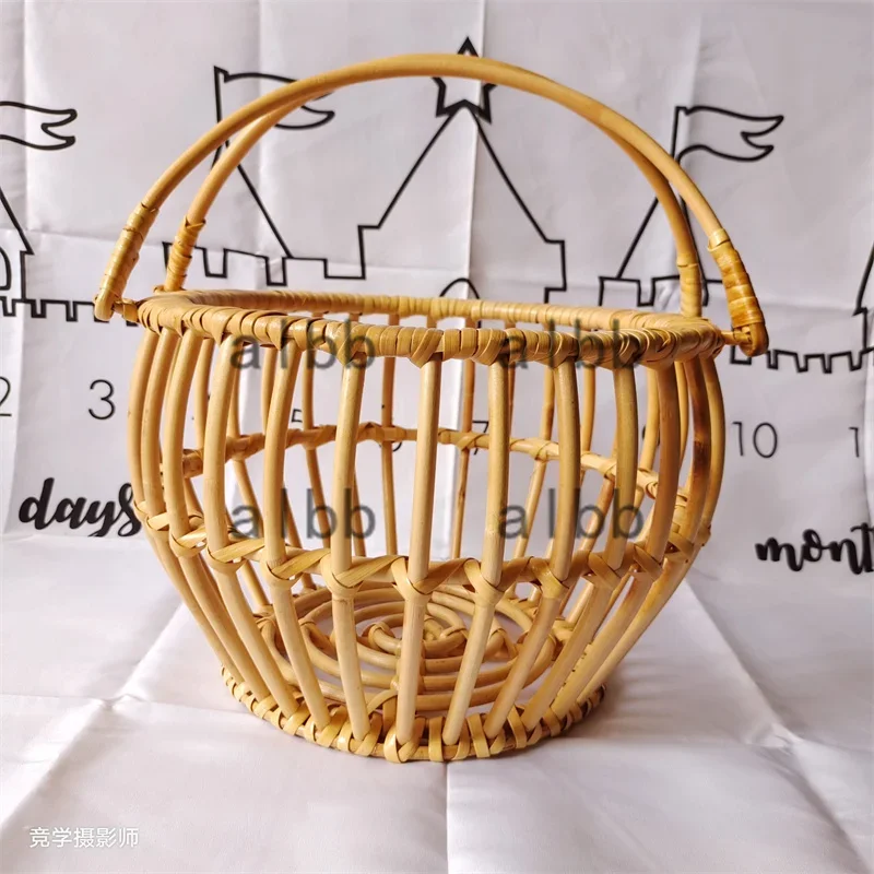Retro Rattan Yuvarlak Sepet Sa - Photography Background incelemesi ve fiyatı