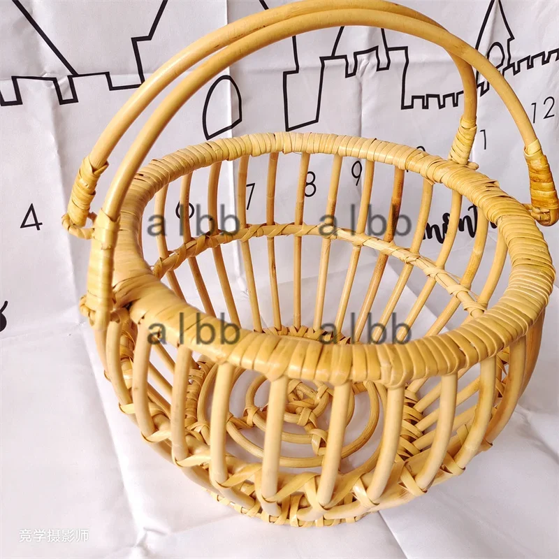 Retro Rattan Yuvarlak Sepet Sa - Photography Background incelemesi ve fiyatı
